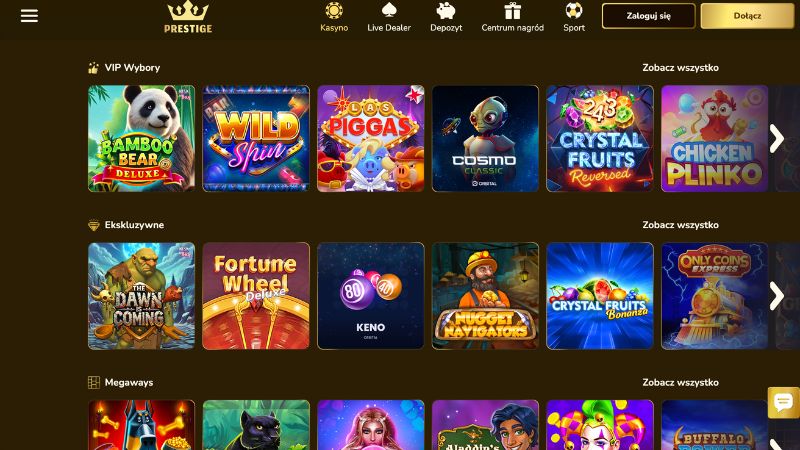 Prestige Casino screenshot
